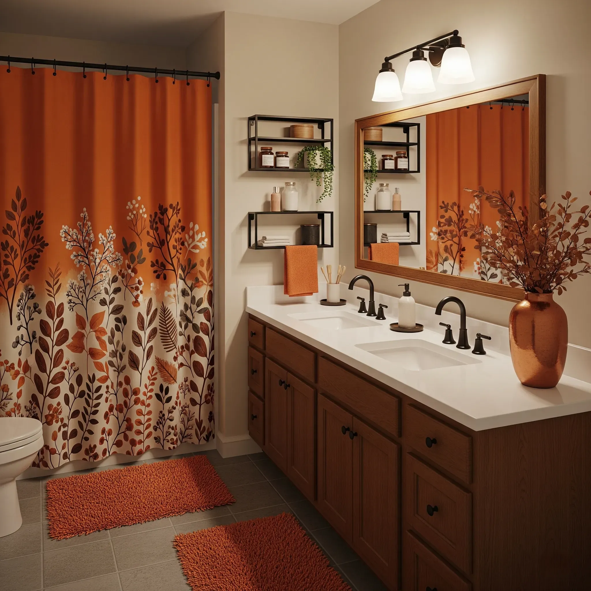 Fall Bathroom Decorating for a Cozy Corner