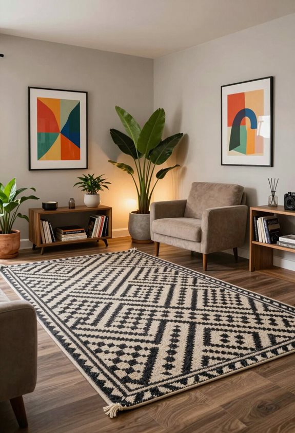 area rugs define spaces