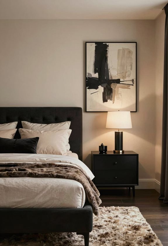 artwork enhances bedroom aesthetics