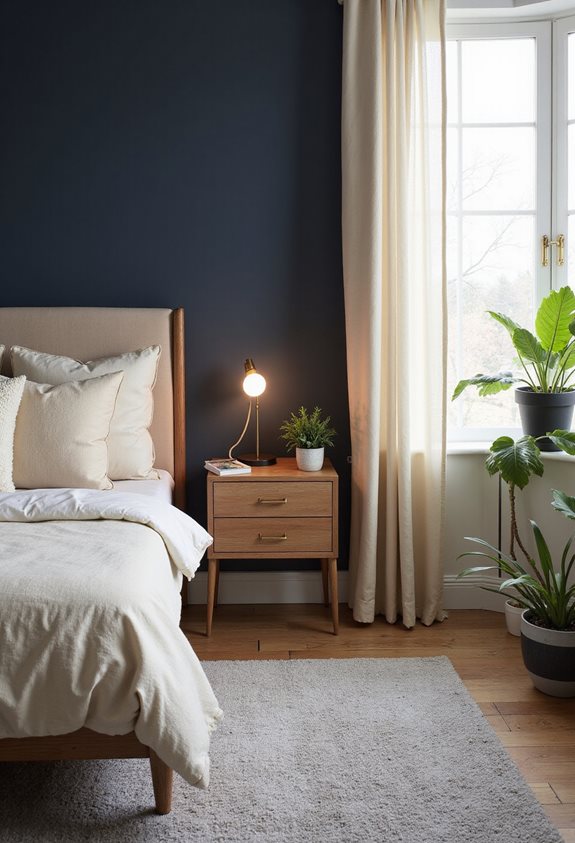 balancing dark blue neutrals