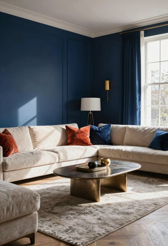 bold navy blue walls
