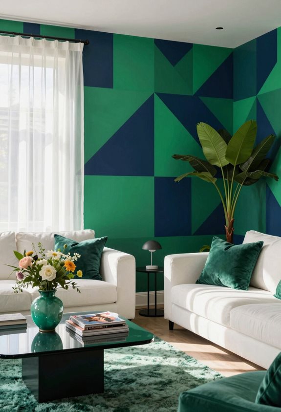 bold patterned accent walls