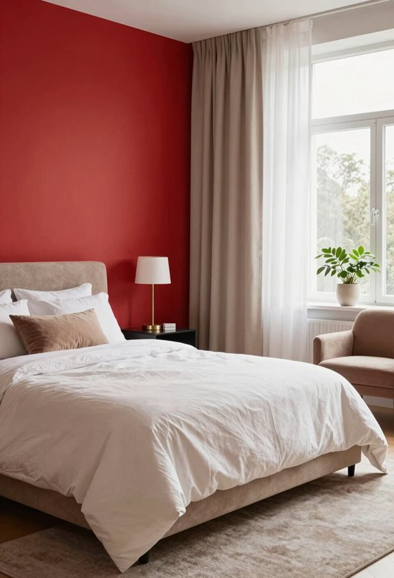 bold red meets neutral tones