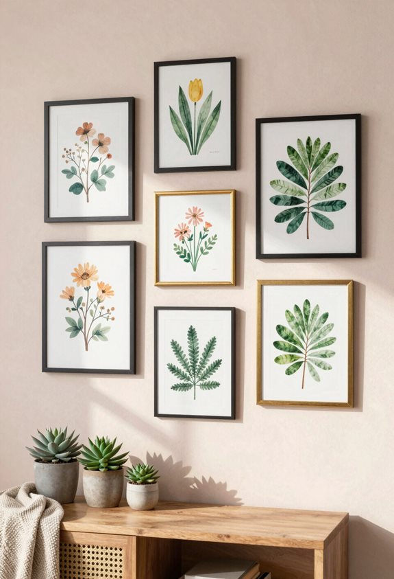 botanical prints gallery wall