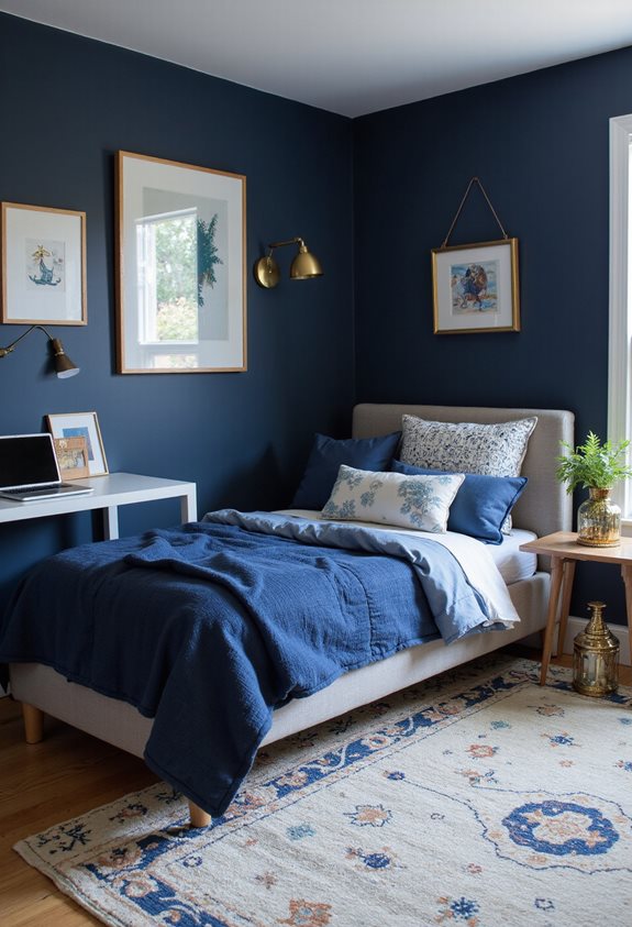 bright navy blue decor