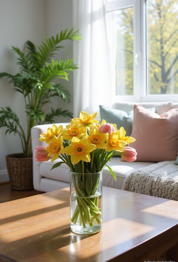 brighten room with flowers