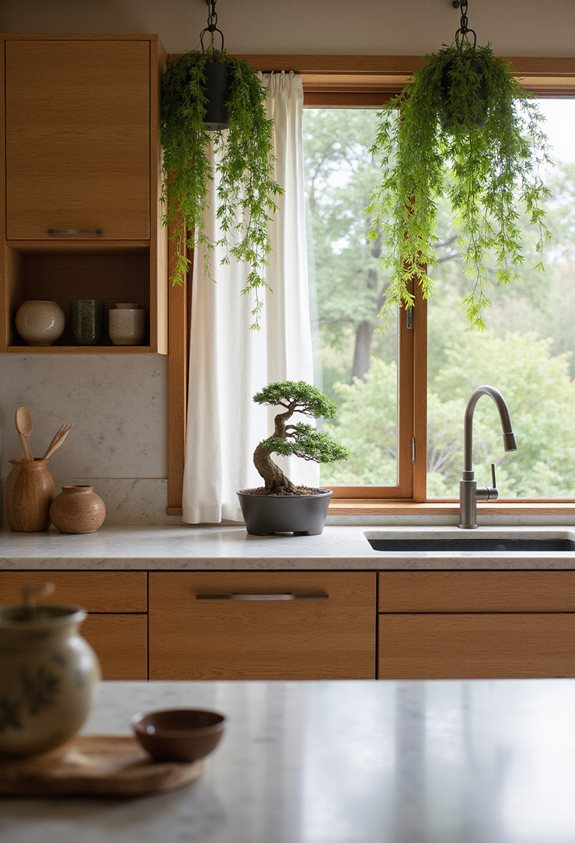 calm japandi kitchen decor