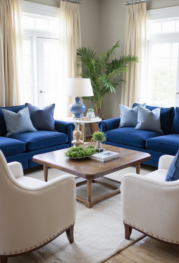 charming blue cream upholstery