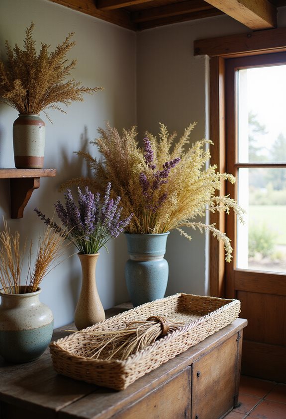 charming dried flower arrangements
