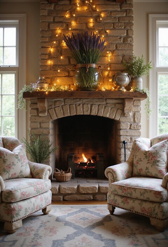 charming rustic fireplace focal point