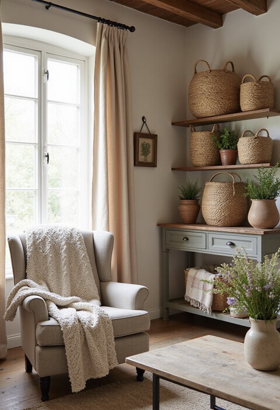 charming woven basket storage