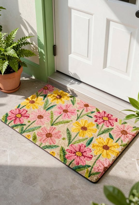 cheerful floral doormat upgrade