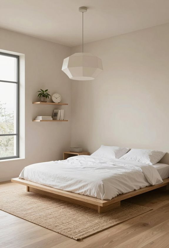 clutter free minimalist bedroom design