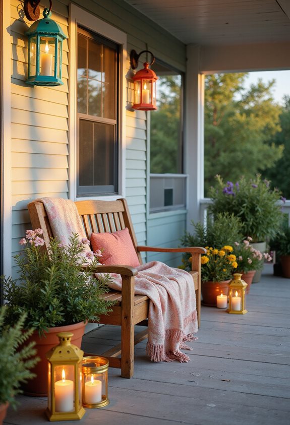 colorful lanterns enhance ambiance