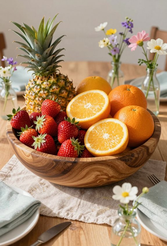 colorful seasonal fruit centerpiece