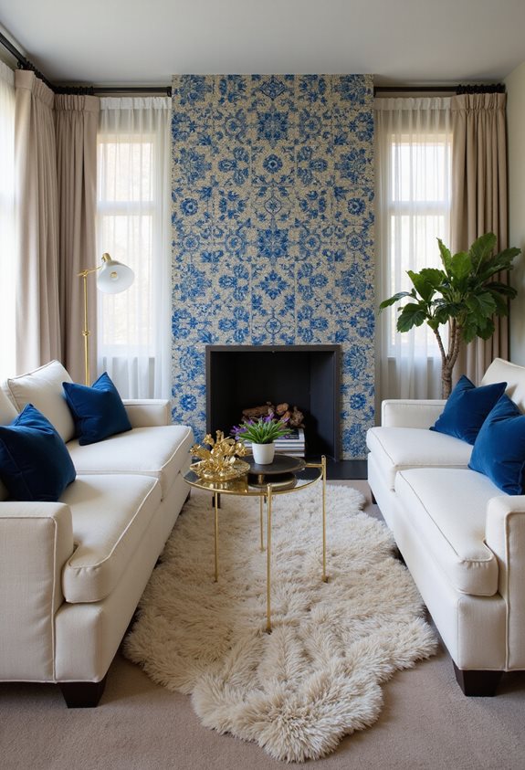 colorful tiled fireplace style