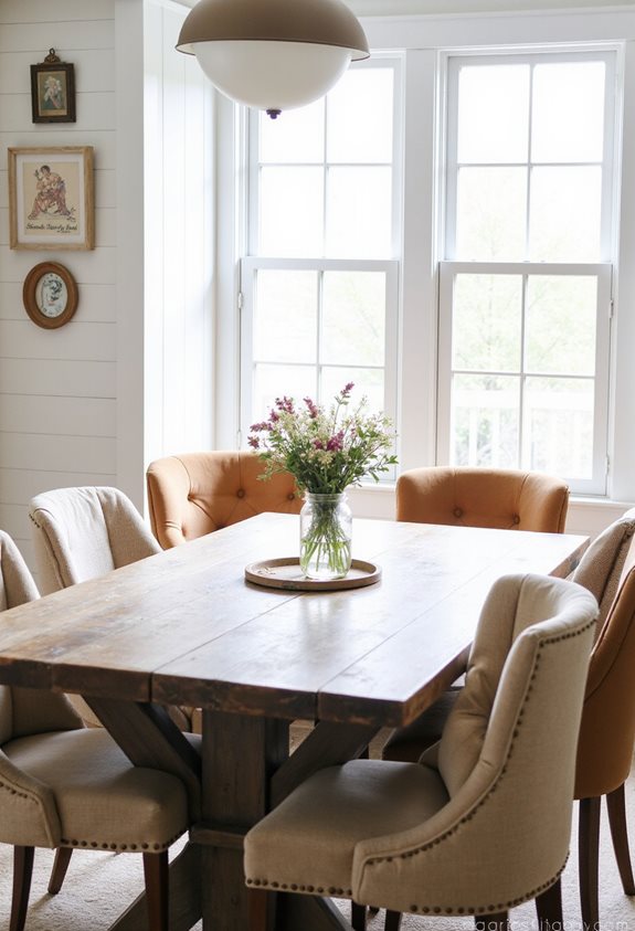 comfortable rustic dining chairs