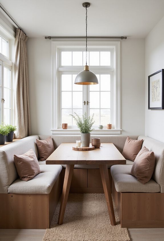 cozy banquettes with storage