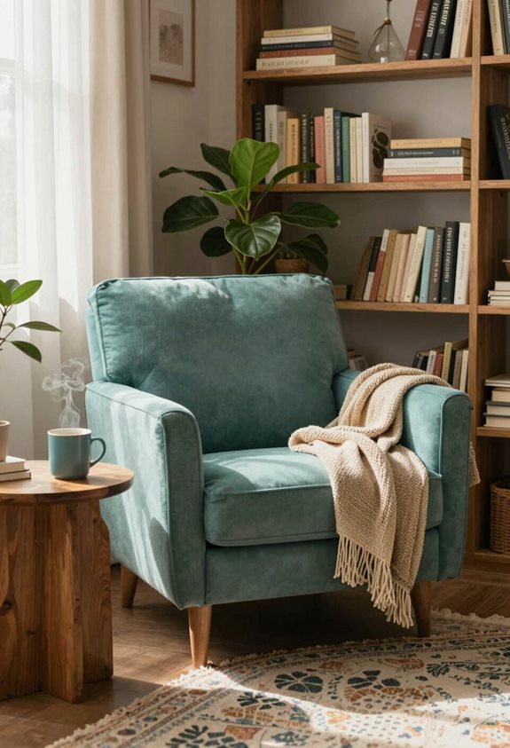 cozy chair and blanket