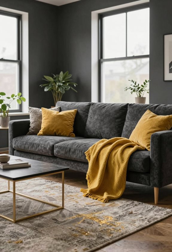 cozy charcoal with cheerful accents