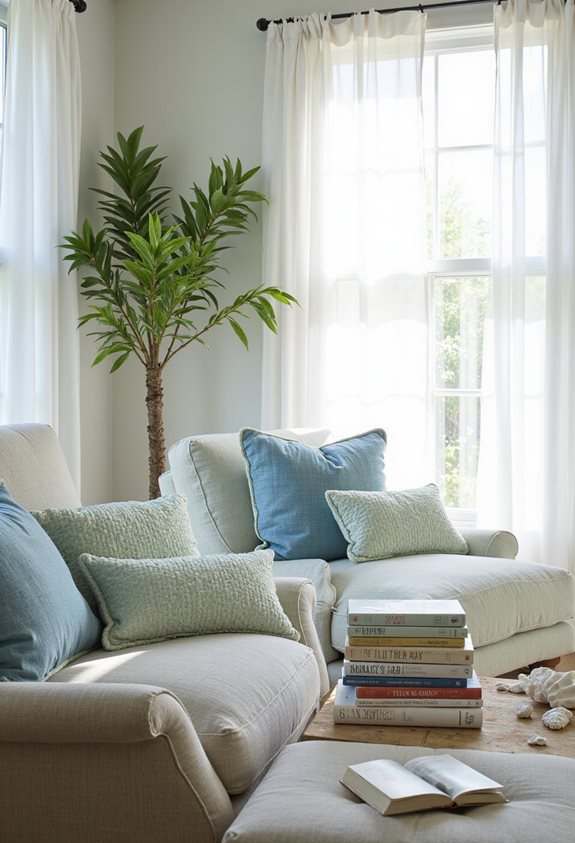 cozy coastal reading nook