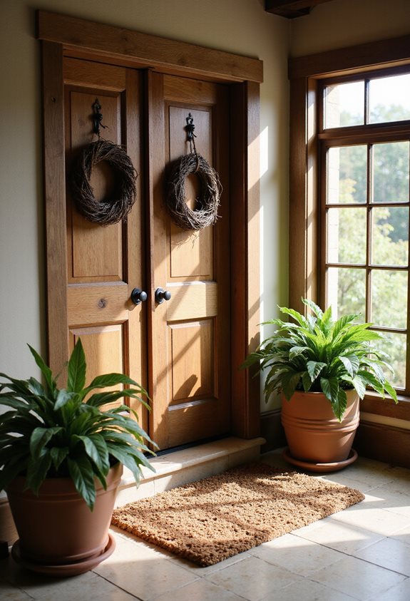 cozy earthy entryway mats