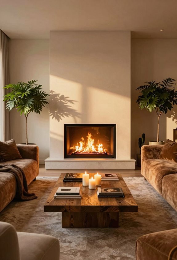 cozy electric fireplace ambiance