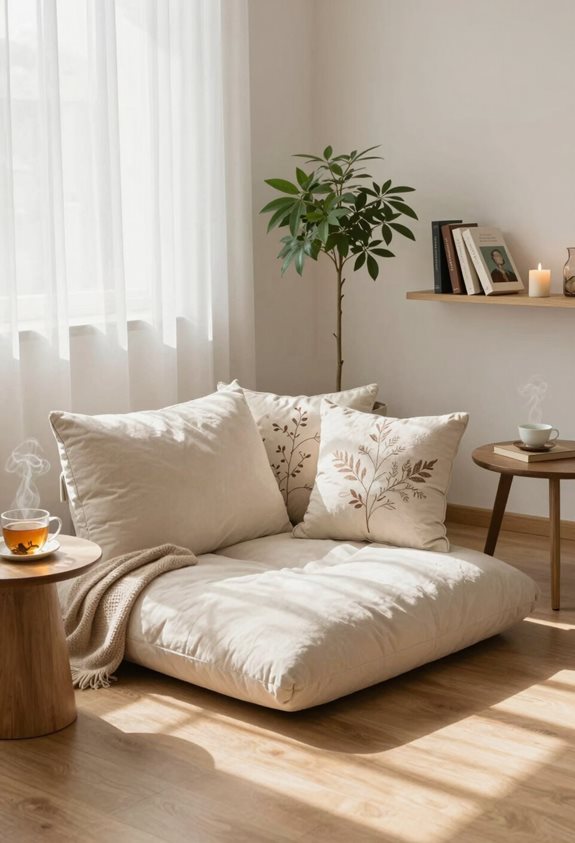 cozy meditation nook setup