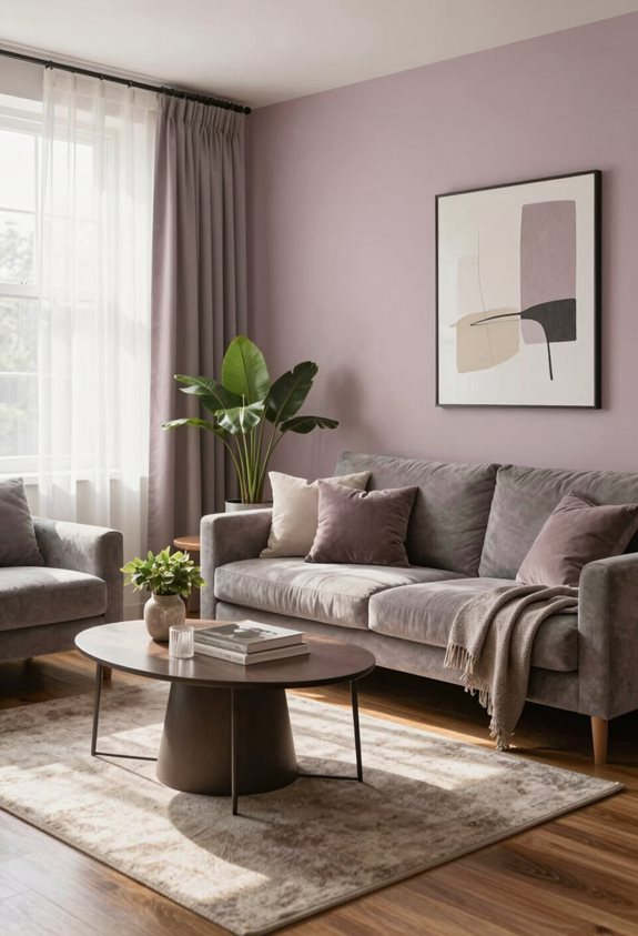 cozy muted mauve ambiance