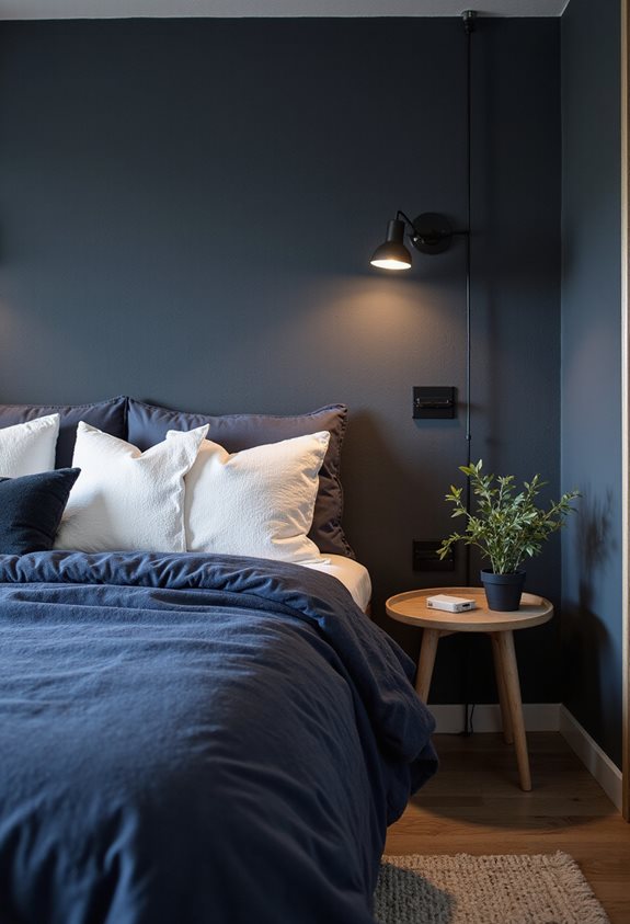 cozy navy blue bedrooms