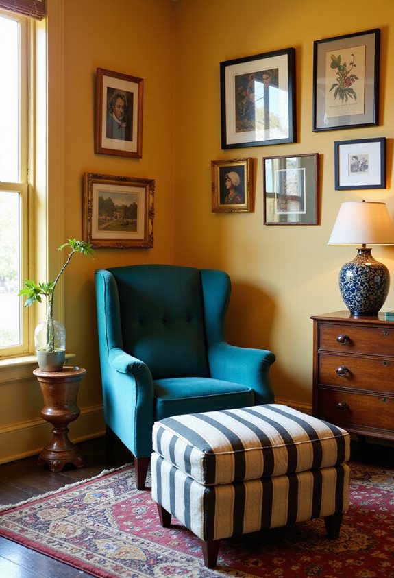 cozy retro reading nook