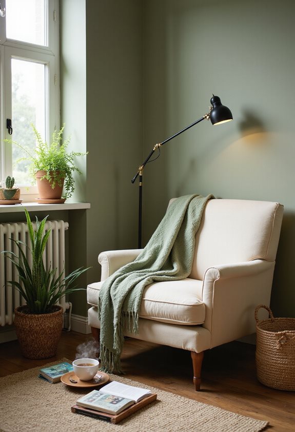 cozy sage green retreat