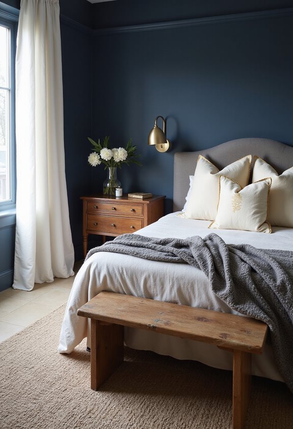 cozy wood elements warm blue