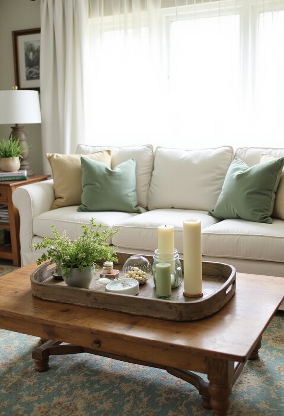 decorative seasonal tray display