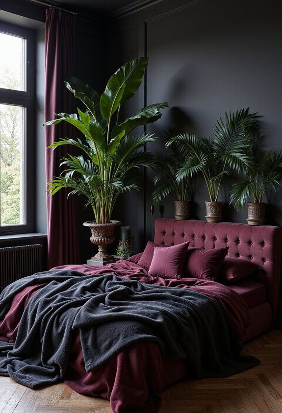 deep green bedroom plants