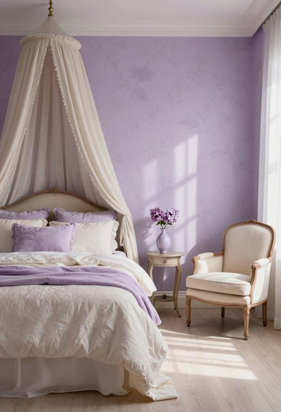 delicate lilac and cream