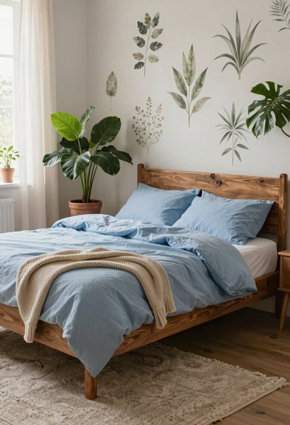 earthy cool bedroom palette