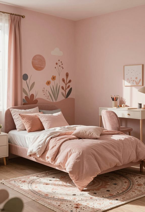 earthy pink cozy decor