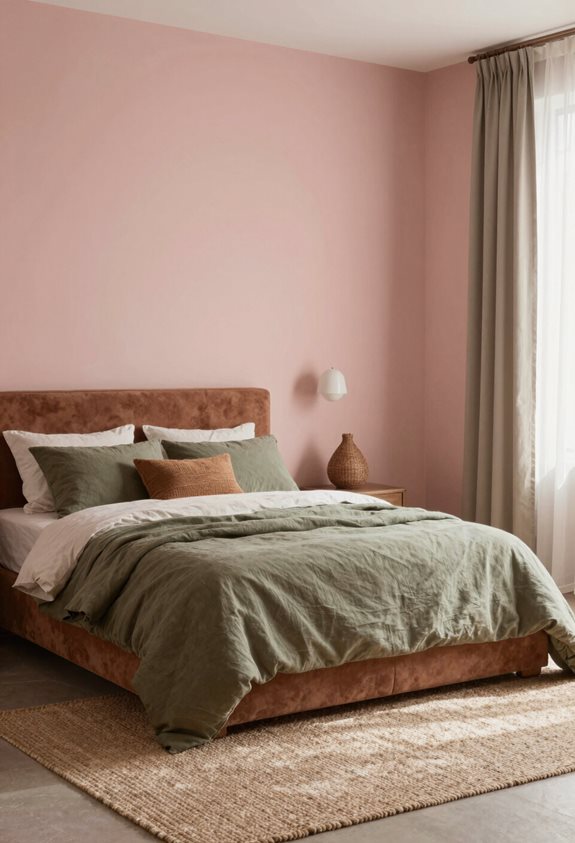 earthy pink olive brown