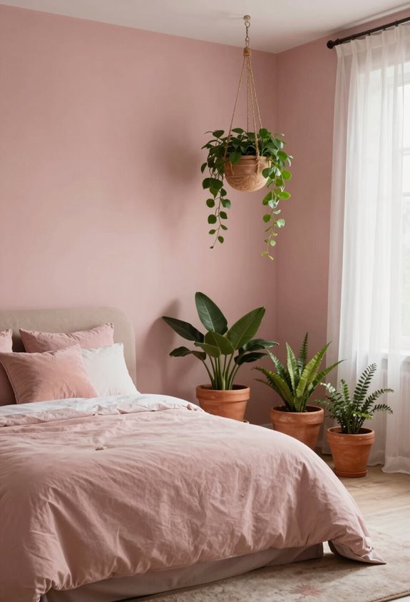 earthy pink plant accents