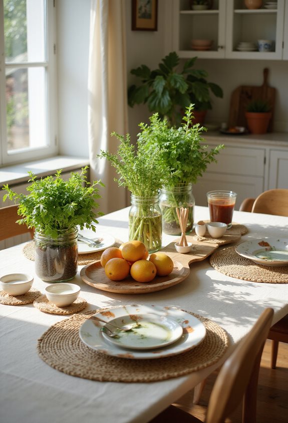 eco friendly kitchen table decor