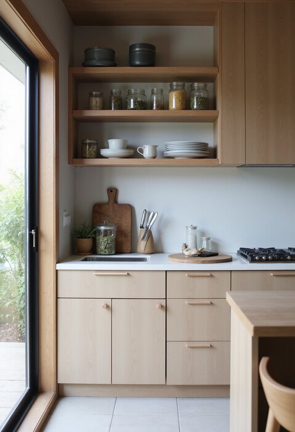 efficient japandi kitchen organization