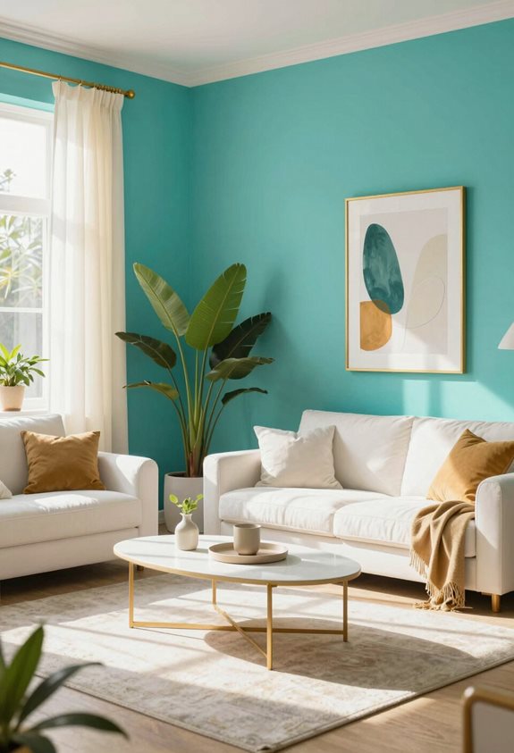 energizing bright teal decor
