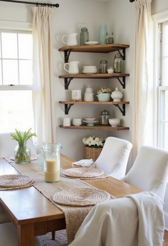 farmhouse dishes on display