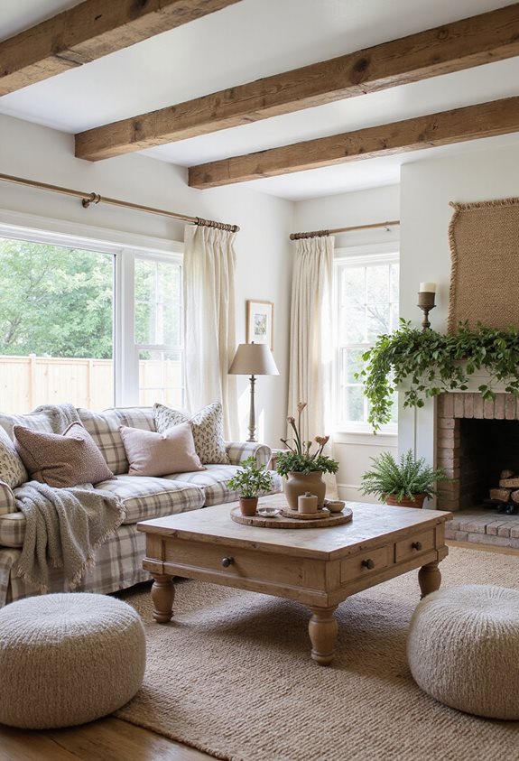 farmhouse poufs for comfort