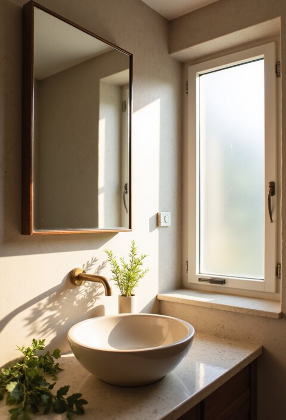 frameless mirrors create spaciousness