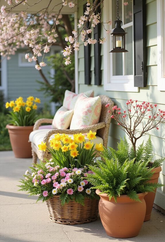 fresh and artificial blooms