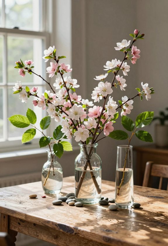 fresh branches and blossoms