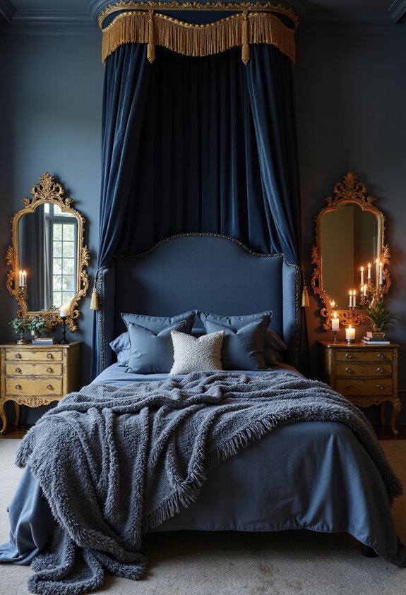 gold accents enhance warmth