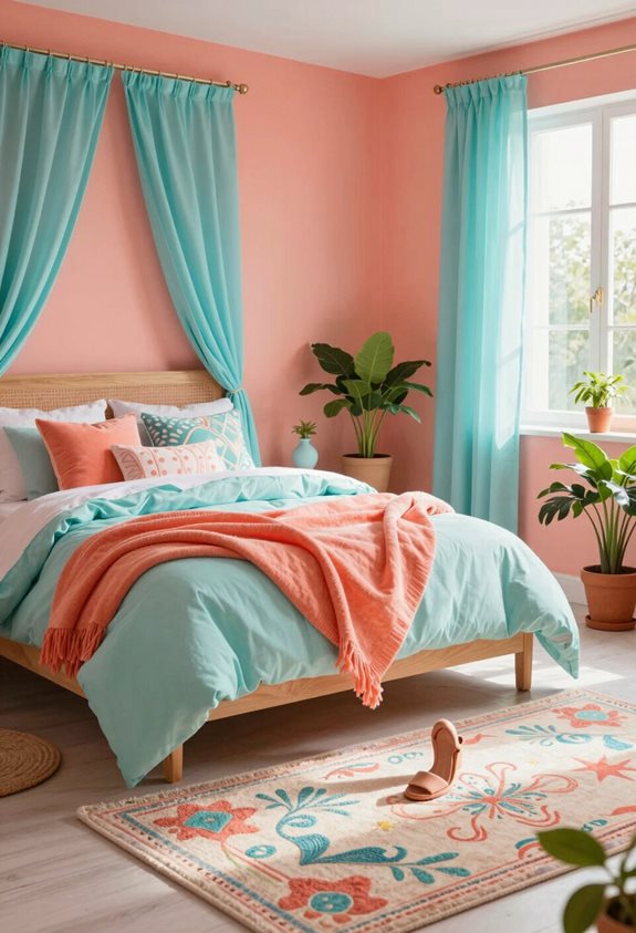 invigorating coral and aqua